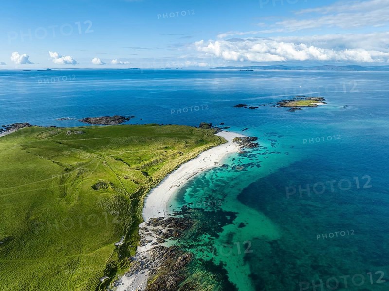 Aerial view of the sandy beach