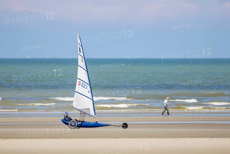 Beach sailors on the coast of De Panne