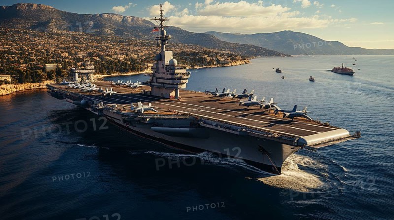 United states navy aircraft carriers presence in the easter mediterranean ocean. generative AI