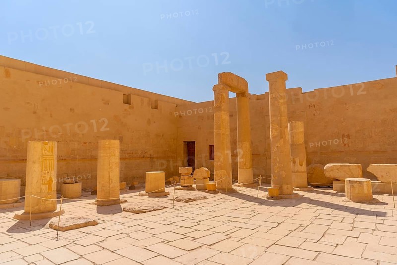 Columns of the Mortuary Temple of Hatshepsut in Luxor. Egypt