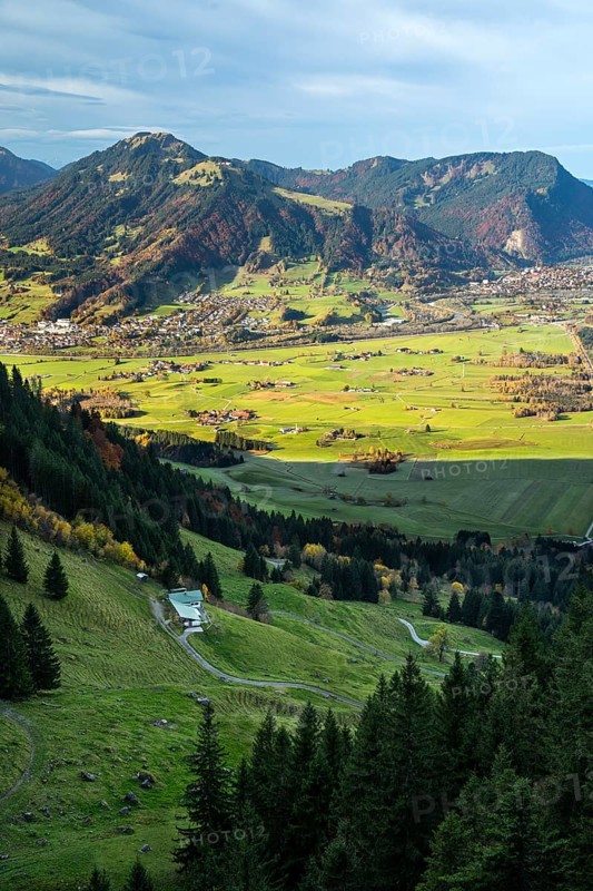 Landscape in the Allgaeu. Ascent to the Gruenten mountain via Alpe Kammeregg