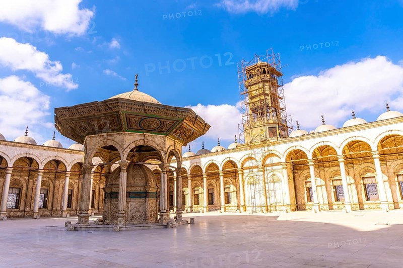 Inner courtyard of the Alabaster Mosque in the city of Cairo