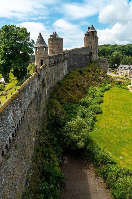 Fougeres castle walls. Brittany region