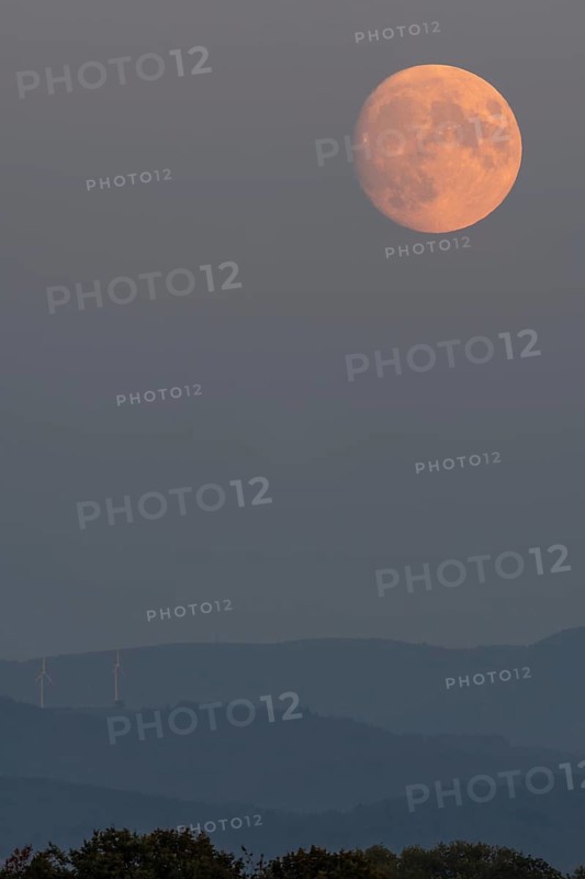 Moonrise over the mountains. Emmendingen