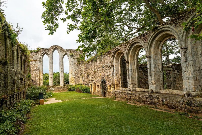 Ruins and beautiful gardens of the Abbaye de Beauport in the village of Paimpol