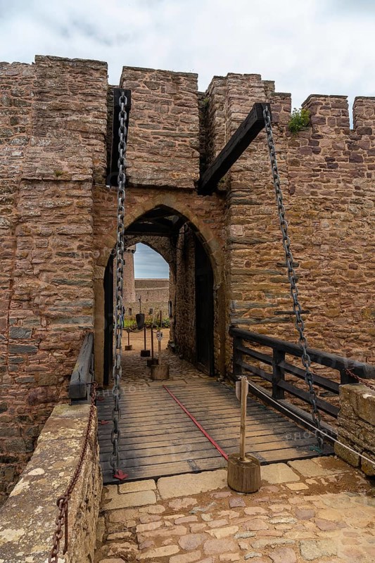 Entrance of the castle Fort-la-Latte by the sea at Cape Frehel and near Saint-Malo