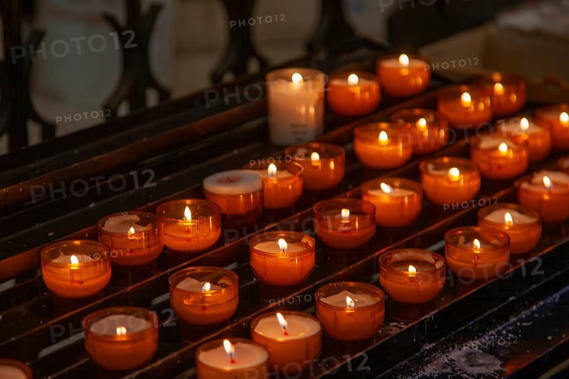 Sacrificial candles in a church