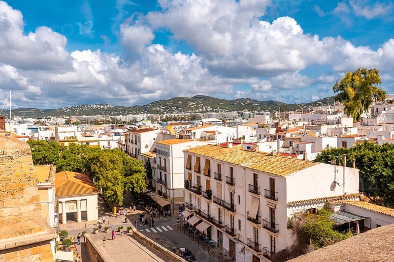 View of the city from the city wall of Ibiza