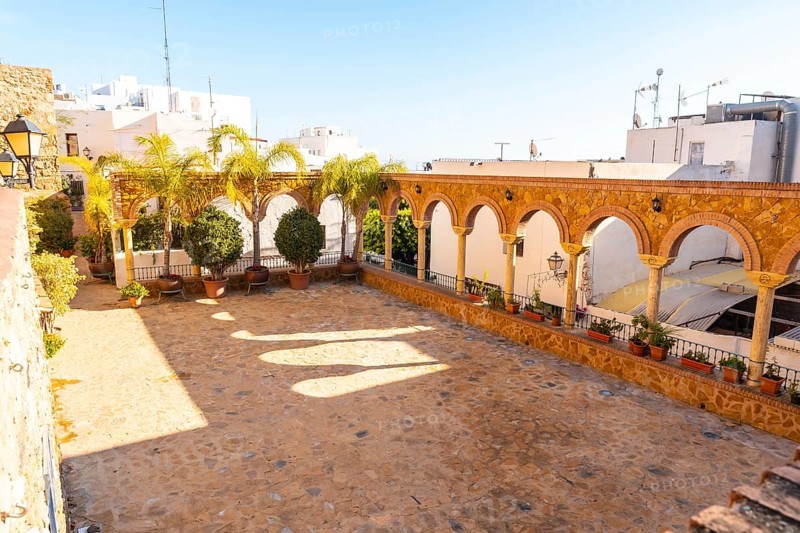 Top view of the Plaza del Parterre next to the Church of Santa Maria in Mojacar