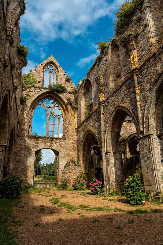 Ruins of the church of Abbaye de Beauport in the village of Paimpol