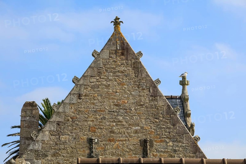 Gable old stone house