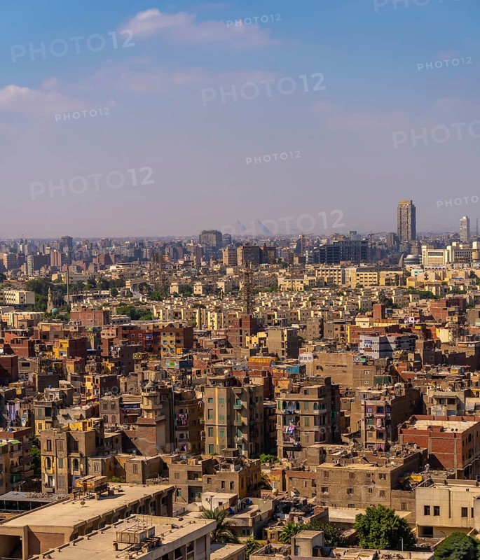 View of the Cairo city skyline from the Alabaster Mosque