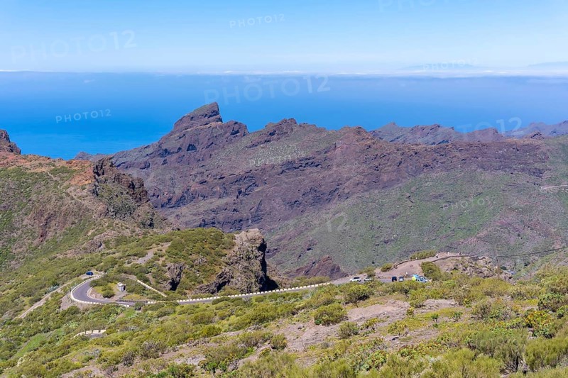 Complicated road in the mountain municipality of Masca in the north of Tenerife