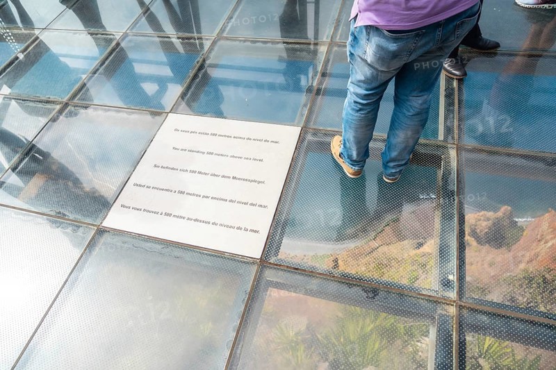 Glass floor at the highest viewpoint called Cabo Girao in Funchal. Madeira