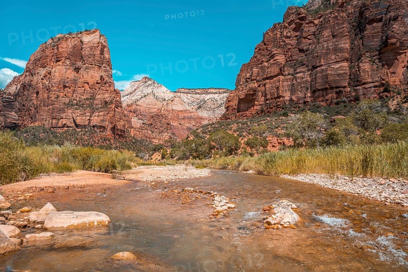 The beautiful mountain that climbs on the Angels Landing Trail trekking in Zion National Park