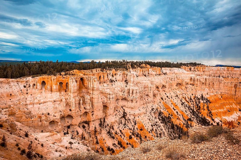 Mix of colors in the canyon at Inspiration Point in Bryce National Park. Utah