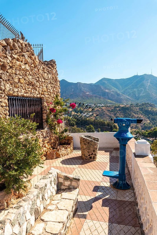 Spyglasses in the viewpoint in the municipality of Mijas in Malaga. Andalusia