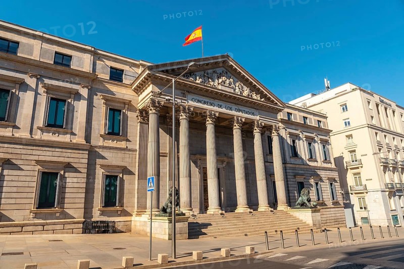 Madrid Congress of Deputies building without people
