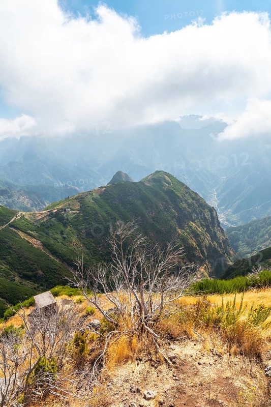 Miradouro Lombo do Mouro in a mountain viewpoint of Madeira in summer. Portugal