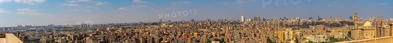 Panoramic of the skyline of the city of Cairo from the Alabaster Mosque