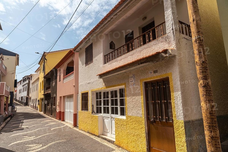 Streets inside the town of Paul do Mar in summer in eastern Madeira. Portugal