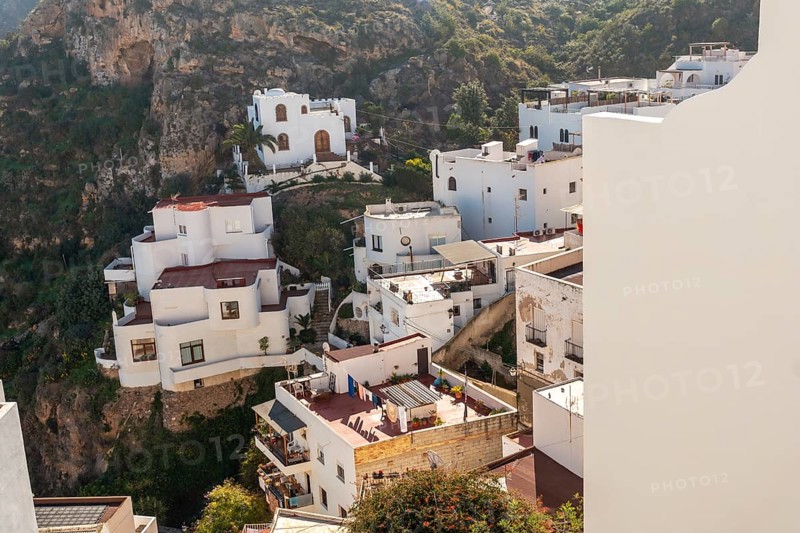 Beautiful white house in the mountain of Mojacar. Costa Blanca in the Mediterranean Sea