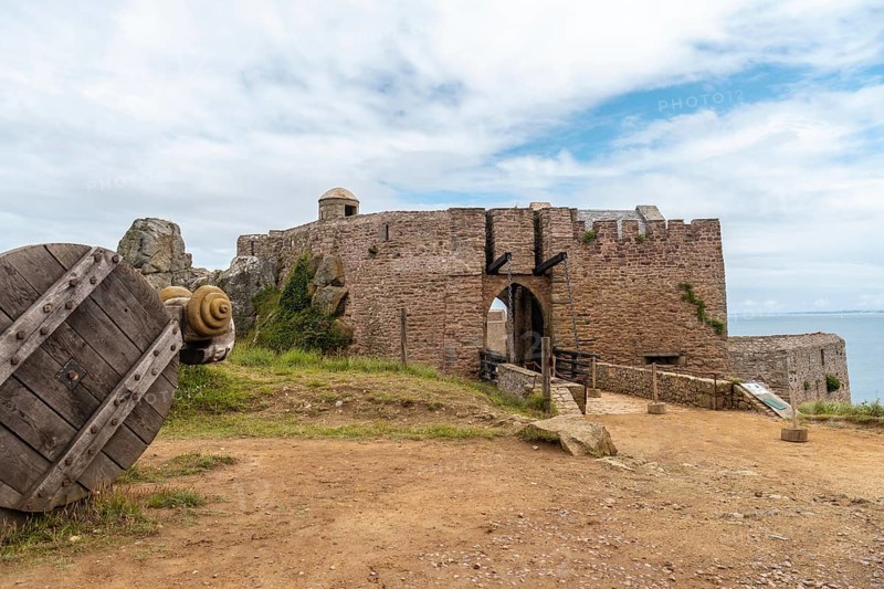 Entrance of the castle Fort-la-Latte by the sea at Cape Frehel and near Saint-Malo