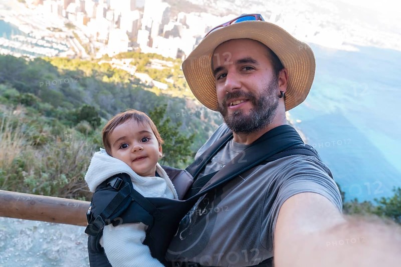 A father with his son in the Penon de Ifach Natural Park