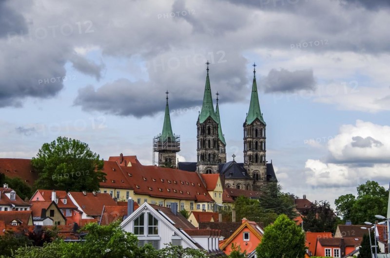 Bamberg Cathedral with parts of the old town in the foreground