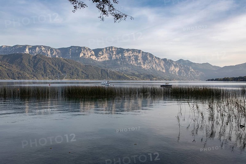 Attersee in front of Hoellengebirge