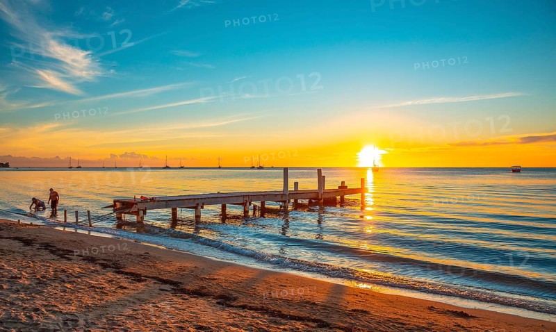 Sunset of West End beach on Roatan Island. Honduras