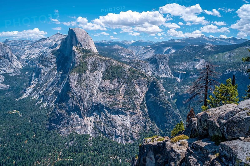 Views from Glacier point of Half Dome. Yosemite National Park