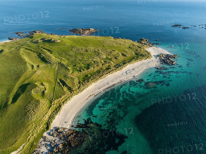 Aerial view of the sandy beach