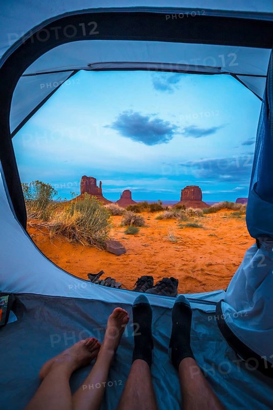The stunning views from the campsite in Monument Valley itself. Utah. Vertical photo