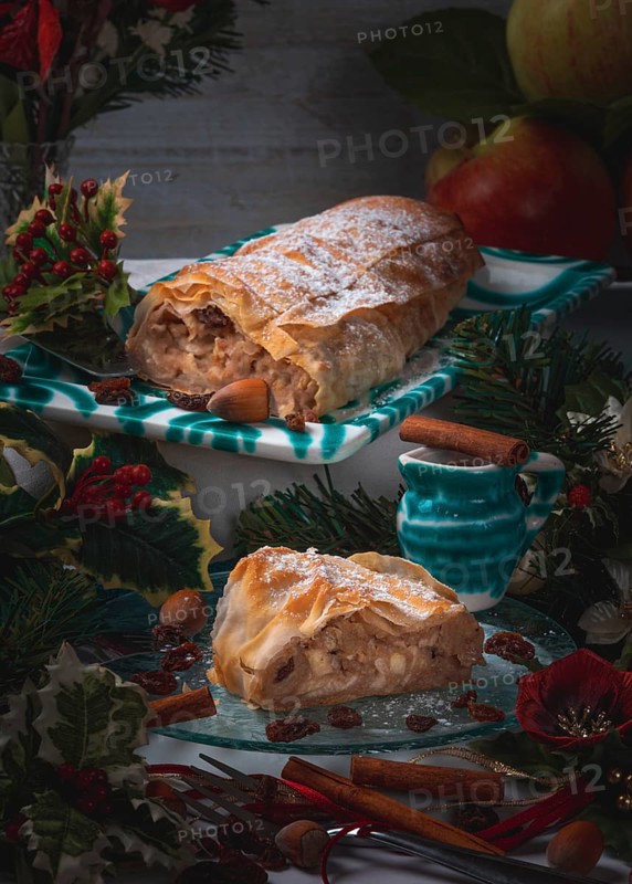 Homemade apple strudel