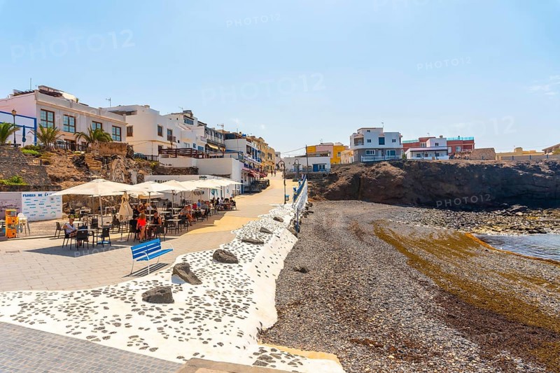 Beach of the tourist town of El Cotillo in the north of the island of Fuerteventura