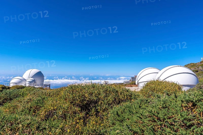 Telescopes in the Roque de los Muchachos national park on top of the Caldera de Taburiente