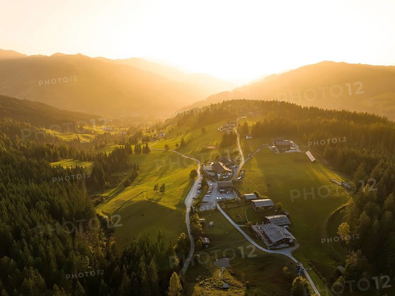 Naturhotel Edelweiss at sunset in the mountains