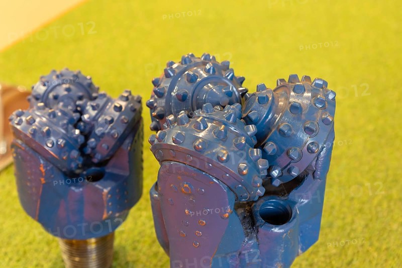 The tip for the drilling rig at the technology exhibition. Mid shot