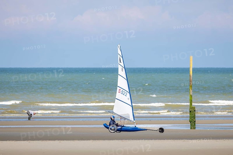 Beach sailors on the coast of De Panne
