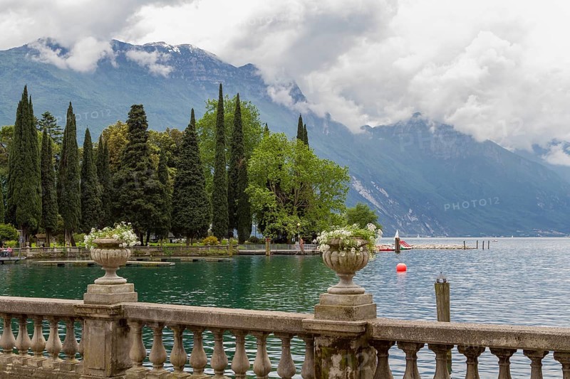 Promenade of Riva del Garda in the north of Lake Garda