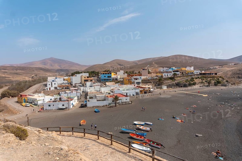 Panoramic of the beach of the coastal town of Ajuy near the town of Pajara