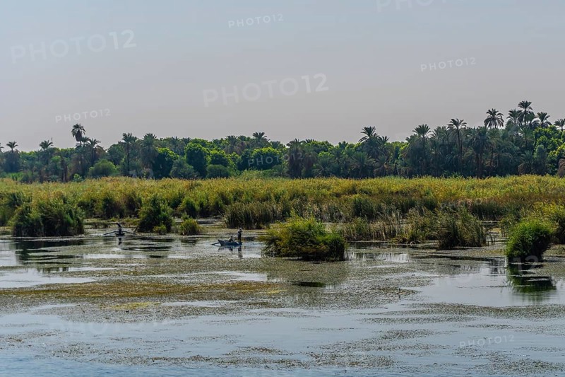 Beautiful natural scenery sailing on the Nile river cruise from Luxor to Aswer