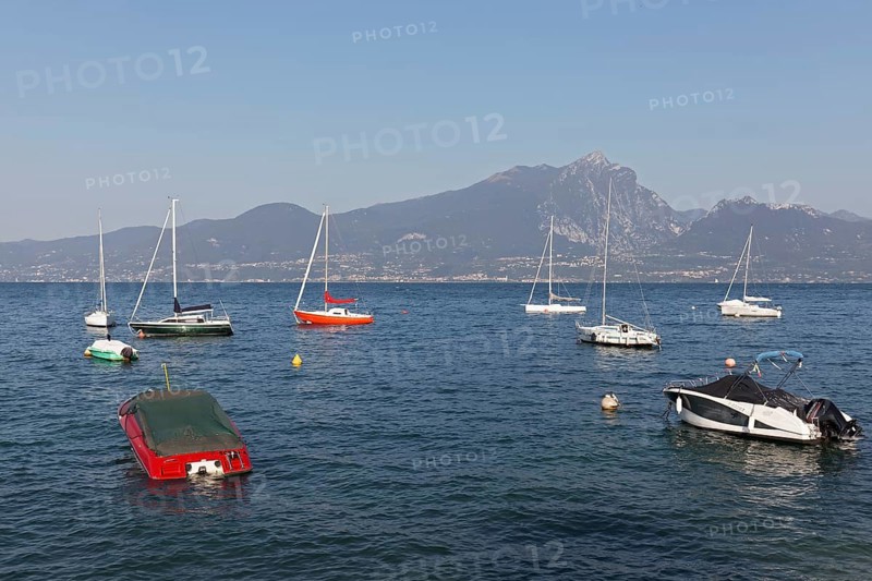 Parked boats on Lake Garda