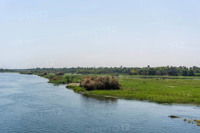 Beautiful natural scenery sailing on the Nile river cruise from Luxor to Aswer