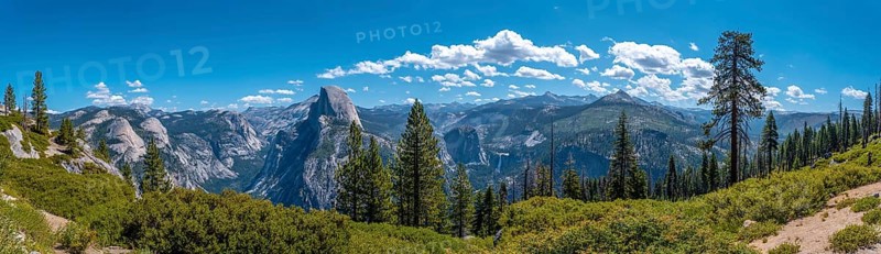 Panoramic from Glacier point where you can see all Yosemite