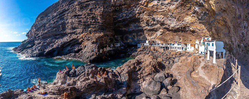 Path to the cave in the town of Poris de Candelaria on the north-west coast of the island of La Palma