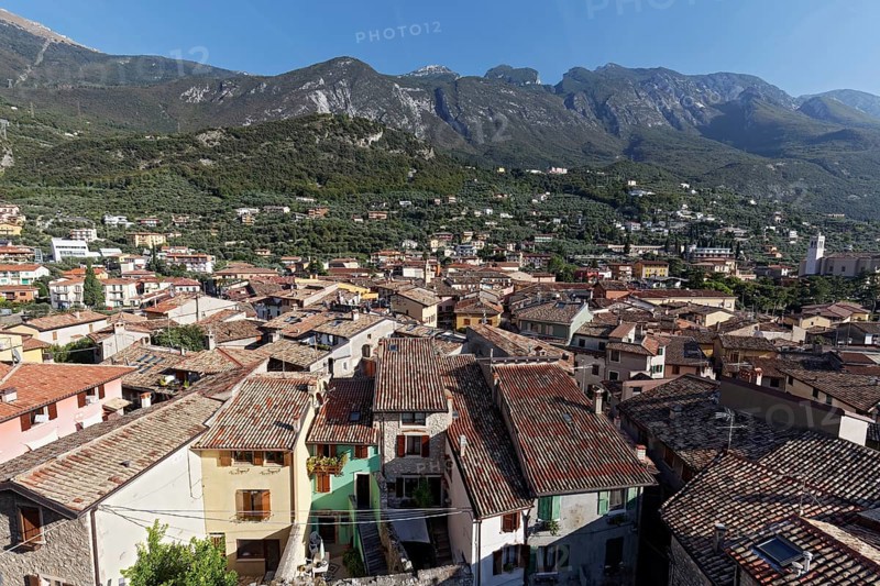 View over the roofs of the old town to Monte Baldo