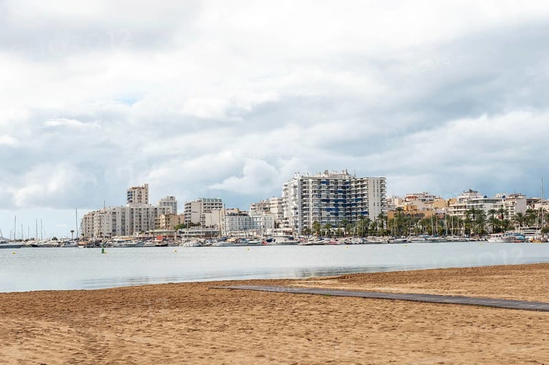 Arenal beach in the coastal town of San Antonio Abad