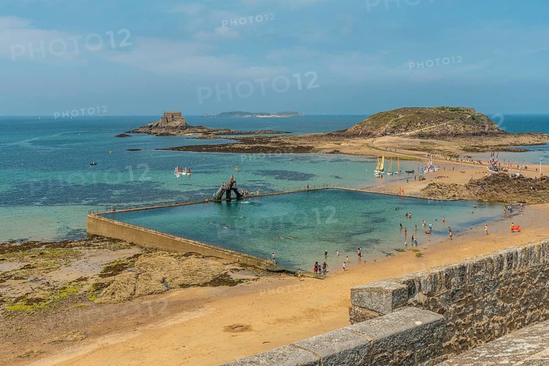 Natural pool at the Plage de Bon-Secours Saint-Malo in French Brittany in the Ille and Vilaine department